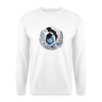 Expecting Parents Embrace Heart Love Flower Design - Unisex Sweatshirt - white - Front