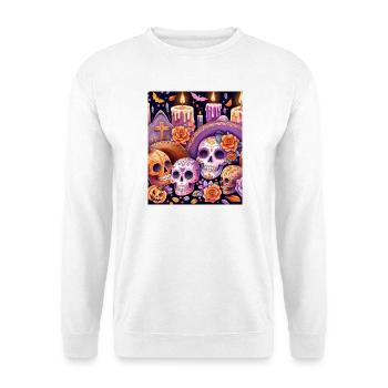Dia de los Muertos festif, Jour des Morts - Sweat-shirt Unisexe - blanc - Devant