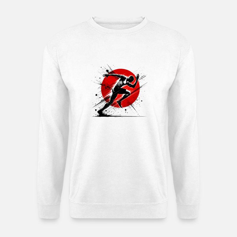 Dynamischer Läufer Athletischer Sportbegeisterter Design - Unisex Pullover - Weiß