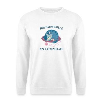 Chats, Poils de chat, Amoureux des chats, - Sweat-shirt Unisexe - blanc - Devant