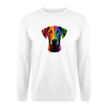 Rhodesian Ridgeback Popart Arc-en-ciel Chiens colorés - Sweat-shirt Unisexe - blanc - Devant