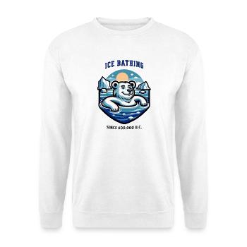 relaxed polar bear while bathing funny saying - Unisex Sweatshirt - white - Front