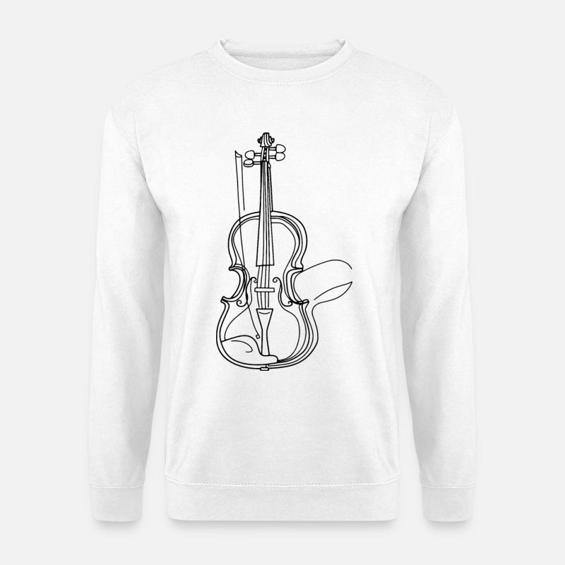 Geige Zeichnung - Unisex Pullover - Weiß
