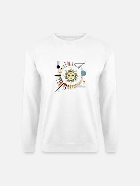 Sonnenstern Kosmos-Strahlenkunst - Unisex Pullover - Weiß