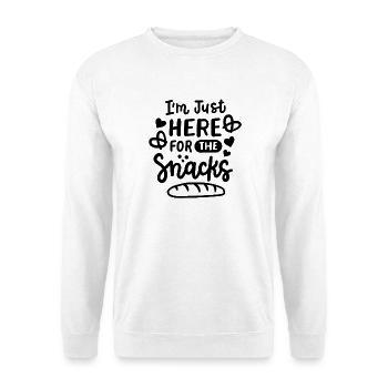 Snacks Lustige Sprüche - Unisex Pullover - Weiß - Vorne