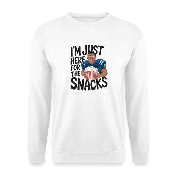 Football - Lustig I'm just here for the snacks - Unisex Pullover - Weiß - Vorne