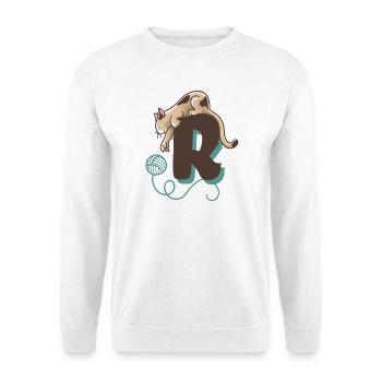 Katze Buchstabe R - Unisex Pullover - Weiß - Vorne