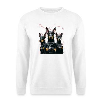 Dreifache Dobermann Geometrie - Unisex Pullover - Weiß - Vorne