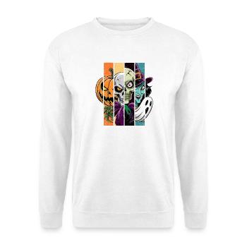 Halloween Monsters: Witch, Ghost, Skeleton, Skull. - Unisex Sweatshirt - white - Front