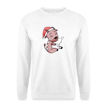 Antilope Niedlich Müde Ausschlafen Weihnachten - Unisex Pullover - Weiß - Vorne