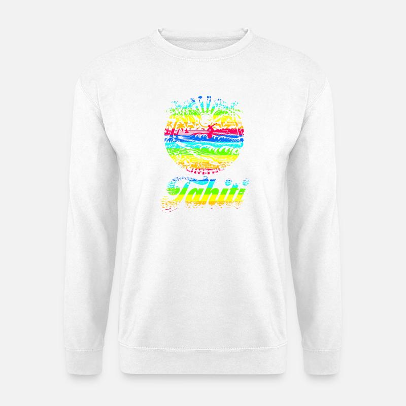 SURFEN AUF TAHITI - Unisex Pullover - Weiß