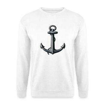 Maritimes Ankerdesign für Abenteurer - Unisex Pullover - Weiß - Vorne