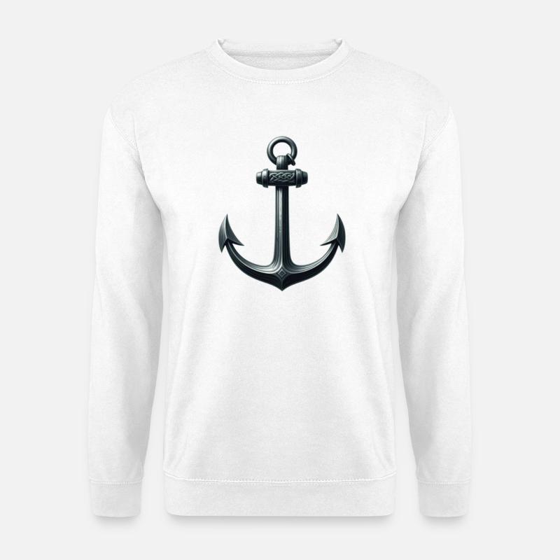 Historischer Anker mit Nautischem Design - Unisex Pullover - Weiß