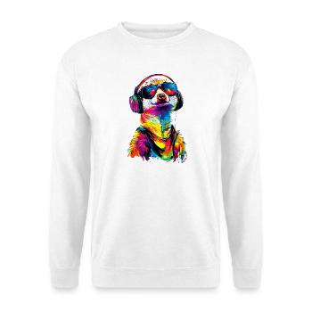 Meerkat Sunglasses Colorful Cute Meerkat - Unisex Sweatshirt - white - Front
