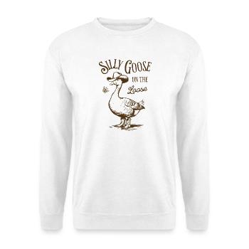 Silly Goose sur le design lâche de style vintage - Sweat-shirt Unisexe - blanc - Devant