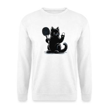 Tennis de table chat ping-pong chat noir Tenue de papa - Sweat-shirt Unisexe - blanc - Devant
