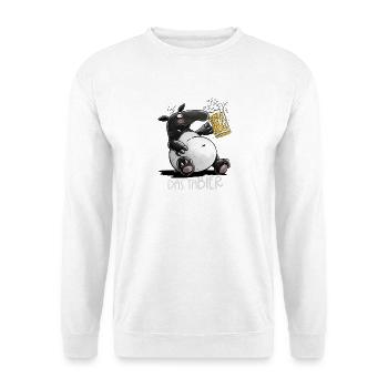 Tapir Trinkt Bier Tabier Wortspiel - Unisex Pullover - Weiß - Vorne