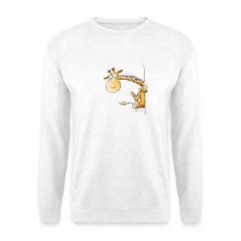 Lustige Giraffe I Wildtier Tiermotiv - Unisex Pullover - Weiß - Vorne