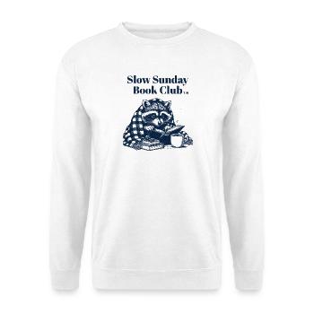 Club de lecture Slow Sunday - Raton laveur avec livre - Sweat-shirt Unisexe - blanc - Devant