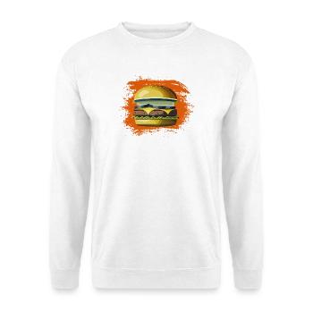 Imprimé de dessin animé hamburger ludique - Sweat-shirt Unisexe - blanc - Devant