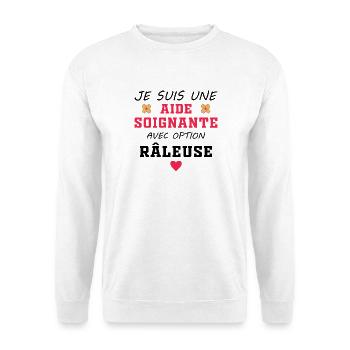 je suis une aide soignante avec option râleuse - Sweat-shirt Unisexe - blanc - Devant