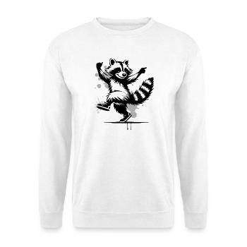 Dancing raccoon in stencil style - Unisex Sweatshirt - white - Front