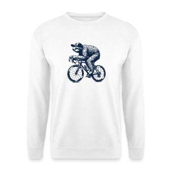 Paresseux à vélo - Sweat-shirt Unisexe - blanc - Devant