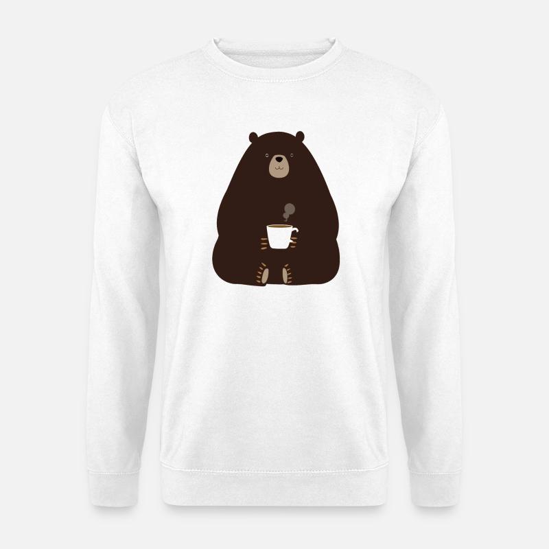 Kaffee bär tasse - Unisex Pullover - Weiß