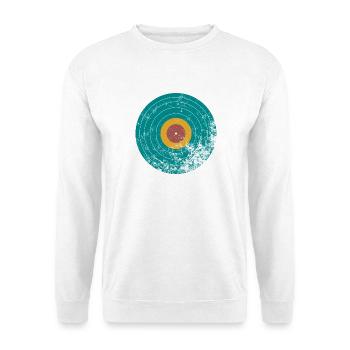 Vintage Retro Vinyl Schallplatte - Unisex Pullover - Weiß - Vorne