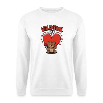 Valentine Vibes für verliebte zu Valentinstag - Unisex Pullover - Weiß - Vorne