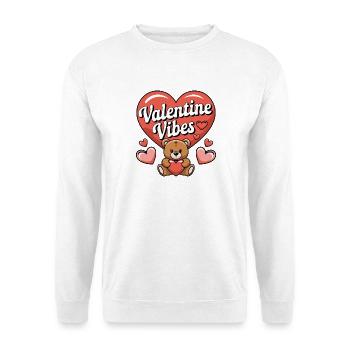 Valentine Vibes für verliebte zu Valentinstag - Unisex Pullover - Weiß - Vorne