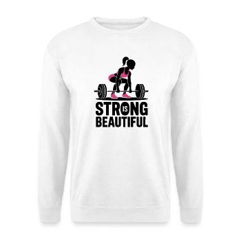 Bodybuilder Gym Girl Barbell Power Beauty - Unisex Sweatshirt - white - Front