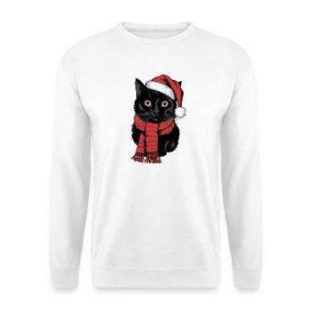 Black Cat Santa Hat Bombay Cat - Unisex Sweatshirt - white - Front