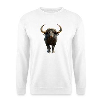Buffle du Cap Buffalo Safari Buffle d’Afrique - Sweat-shirt Unisexe - blanc - Devant