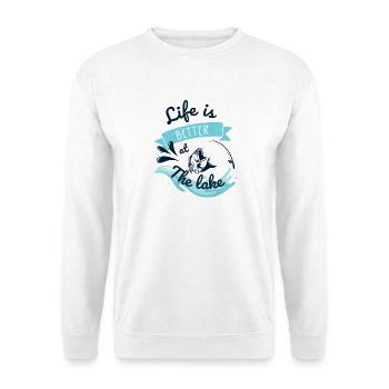 Leben Am See – Angeln - Unisex Pullover - Weiß - Vorne