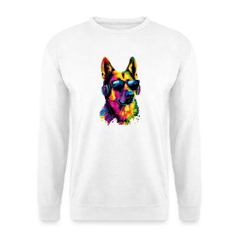 German Shepherd Bright Colors Pop Art Dog Shepherd Dogs - Unisex Sweatshirt - white - Front