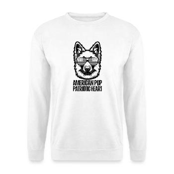 Schäferhund Patriotic Lustiges 4th of July - Unisex Pullover - Weiß - Vorne