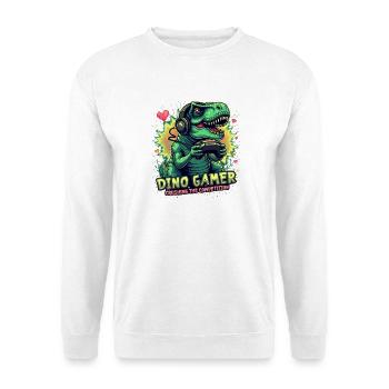 Dino Gamer Joystick Dinosaurier - Unisex Pullover - Weiß - Vorne