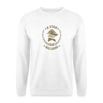 Geburtstag Stern geboren 2007 - Unisex Pullover - Weiß - Vorne