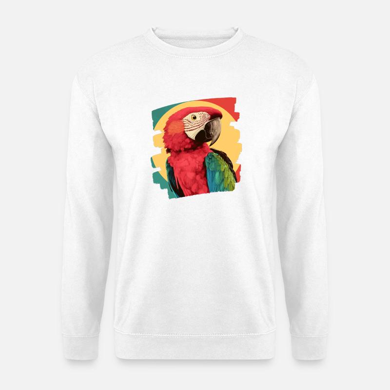 Papagei Retro - Unisex Pullover - Weiß