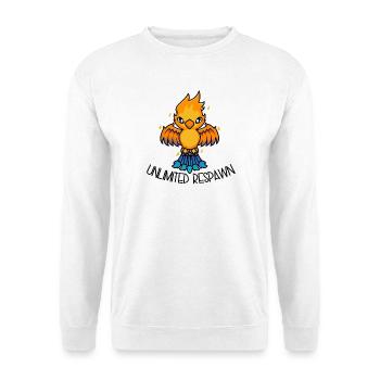 Unlimited Respawn – Cute Phoenix Cartoon - Unisex Sweatshirt - white - Front