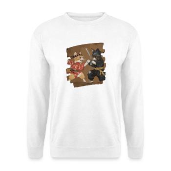 Japanischer Katzen Kampf - Unisex Pullover - Weiß - Vorne