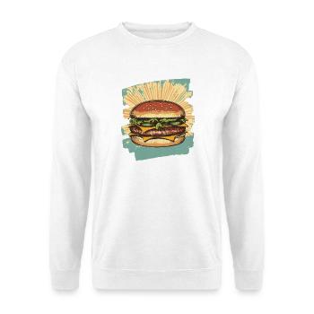 Burger Rétro - Sweat-shirt Unisexe - blanc - Devant