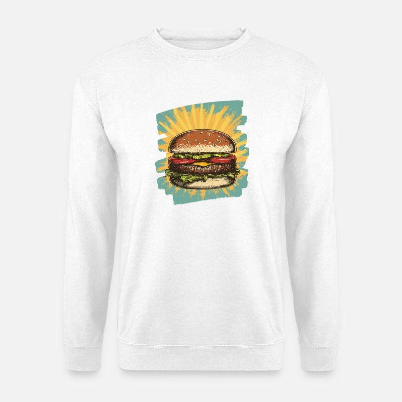Burger Retro - Unisex Pullover - Weiß
