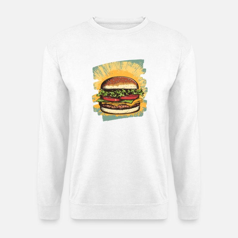 Burger Retro - Unisex Pullover - Weiß