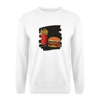 Burgers et frites rétro - Sweat-shirt Unisexe - blanc - Devant