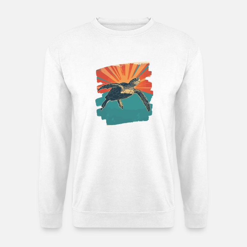 Tortue de mer rétro - Sweat-shirt Unisexe - blanc