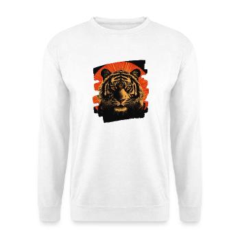 Tigre Rétro - Sweat-shirt Unisexe - blanc - Devant