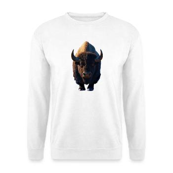 Bison Bison d'Amérique Bovins sauvages Buffles Bisons d'Amérique - Sweat-shirt Unisexe - blanc - Devant