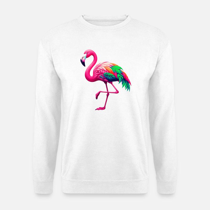 Flamingo - Unisex Pullover - Weiß
